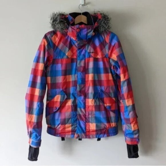 O'Neill waterproof checkered multicolored ski/snowboard jacket - Picture 1 of 7